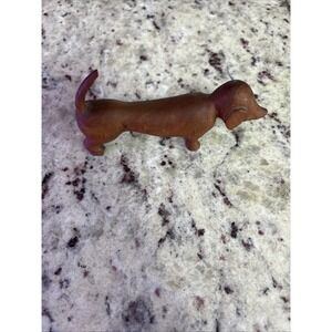Hand carved vintage Dachshund dog figurine